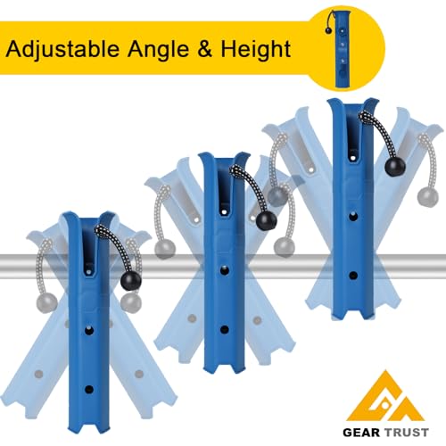 Bike Fishing Rod Holder for Bike Frame Mount (Carbon Black+Navy Blue)