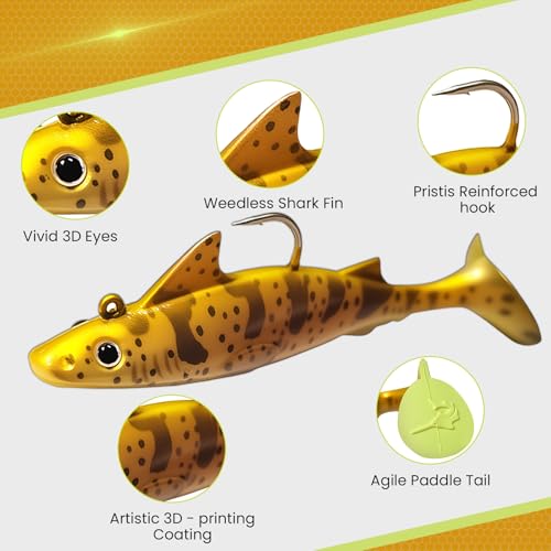 6 pcs Sharkita Jig Head Soft Fishing Lures