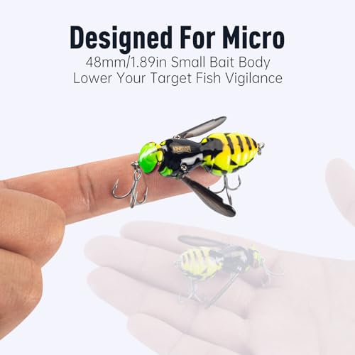 3pcs Floating Lures for Bass Catfish Pike New Wasp (Set1 / 1.89in/0.23oz)