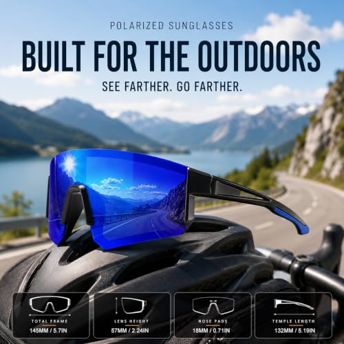 3 Pack Polarized Sports Sunglasses UV400 (A9-black+blue+green)