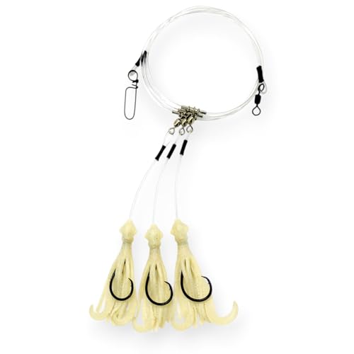 Tackle Deep Drop Rig (Natural Glow / 6/0 – 3 Hook)