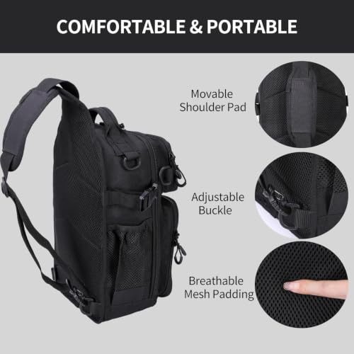 Fishing Backpack with Rod Holder (Black / Small)