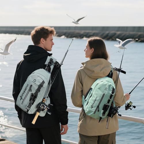 Small Fishing Bag with Rod Strap (Green)
