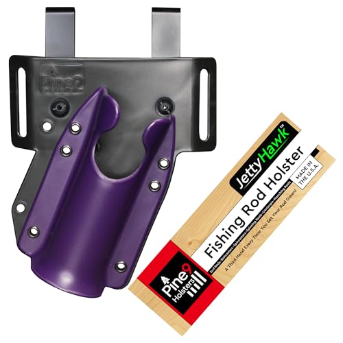 JettyHawk Fishing Rod Hip Holster (Purple w-Black Belt Clip)