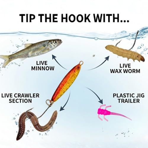 5 - Pack - Jigging Spoon, Ice Fishing jigs, Spoon Fishing, Jigging Lure, Great Lure for Crappies, Panfish, Walleye, Fresh Water Fishing, Metal (Small / 5g) (Small)