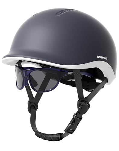 Adjustable Adult Bike Helmet and Sunglasses Set for Women and Men
