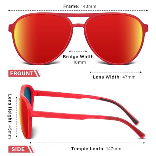 Women's Polarized Aviator Sunglasses Tangle (Red)