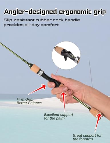 Wild Streams Ultralight Spinning&Casting Trout Rod (Green / 5'6"-Cast-Ultralight (2pcs))