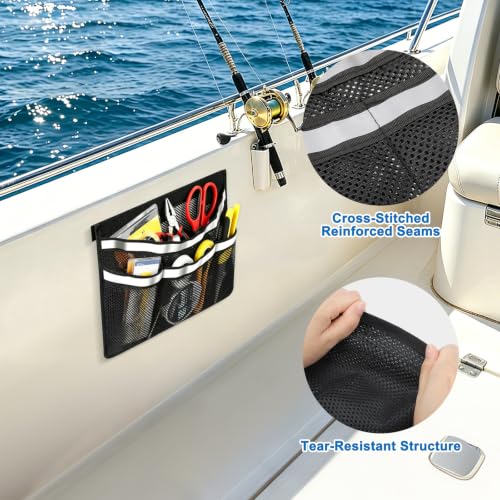 3PCS Boat Storage Mesh Bag (black-3pcs)