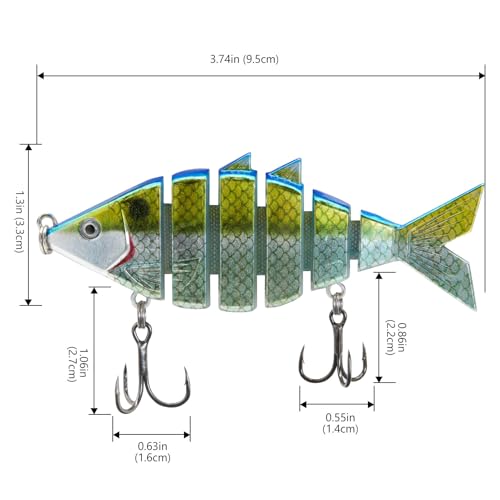 Bone Multi Jointed Swimbait 3 (3-Pack, Collection C / 3.7in/0.66oz)