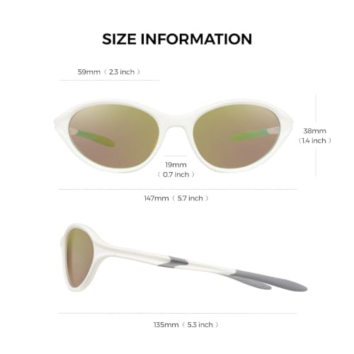 Cat Eye Polarized Wrap Around Sports Sunglasses for Men Women