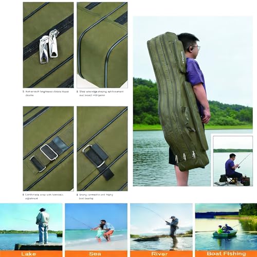 3 Layers Fishing Pole Bag (Green / 120cm/47.2in)