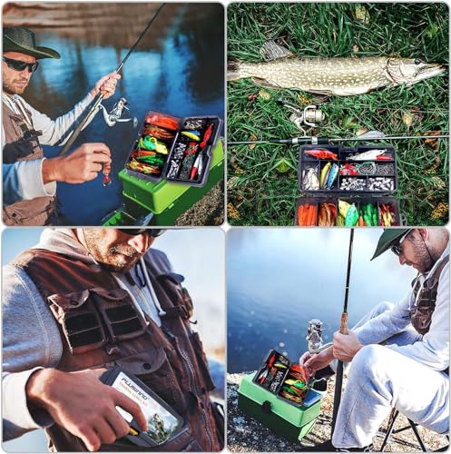 210pcs Fishing Lures Fishing Tackle Box Fishing Gifts for Men (210pcs tackle box)