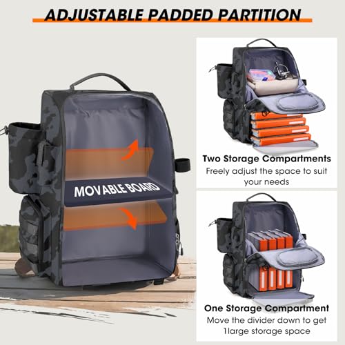 Fishing Backpack 40L Tackle Backpack with Rod Holders & Cooler (Camouflage)
