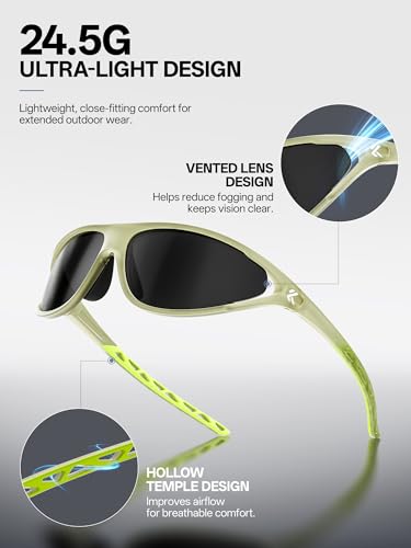 Polarized Sports Sunglasses for Men Women (04 Black)