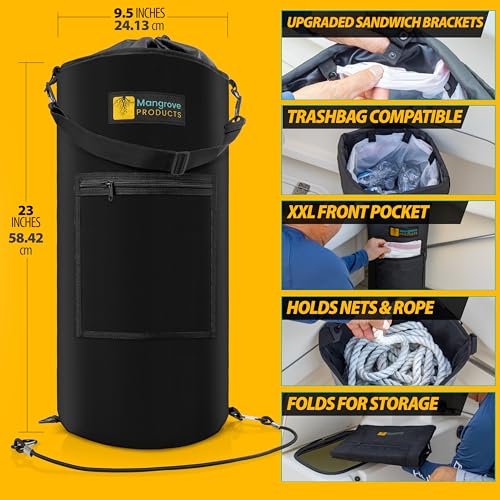 Portable Boat Trash Can (Black Full)