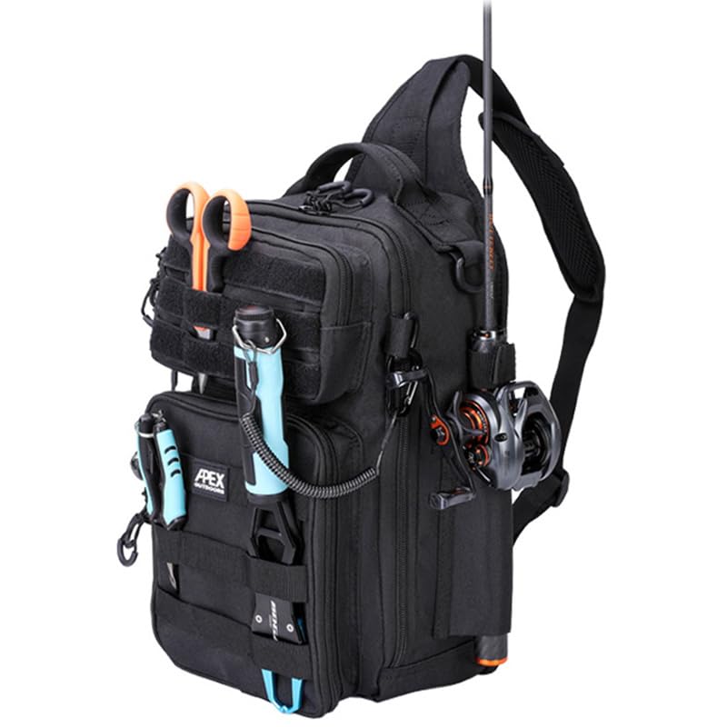 Fishing Backpack with Rod Holder (Black / Small)