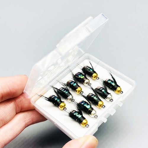 10Pc Fishing Lure #8 Bright Colors Brasshead Bionics Humpy Fly Nymph Wet Flies Insect Bait Pike Trout Salmon Bass Fly Fishing Flies