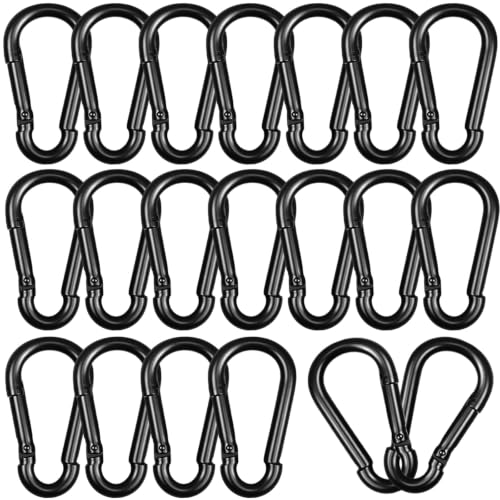 20PCS Carabiner Clips (Black / 20PCS-M8)