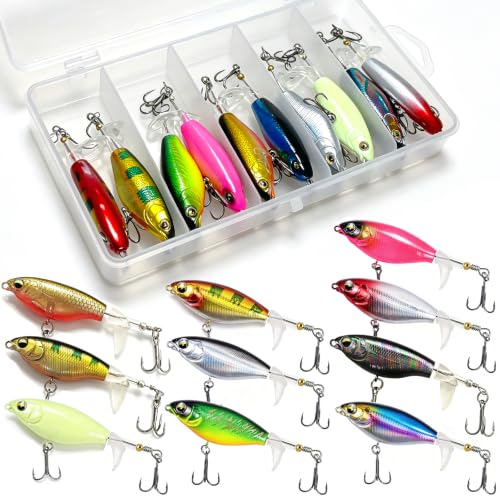 Topwater Fishing Lures with Rotating Tail