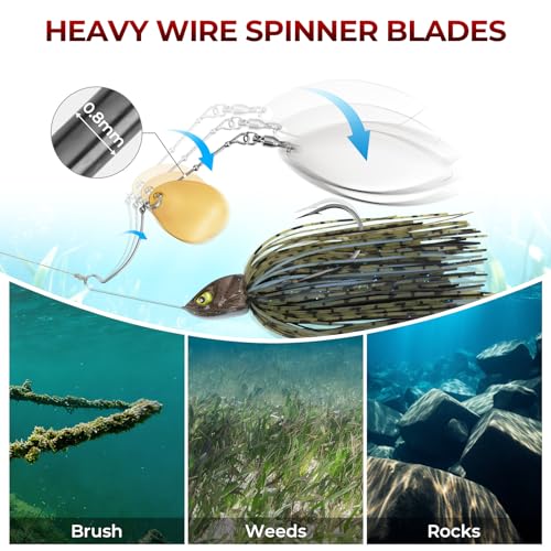 by KastKing Spinnerbait Fishing Lures (Muddy Water - Double Willow / 3/8oz)