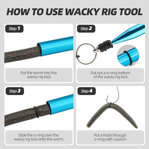 159PCS Stick Worm Baits Wacky Rig Kit for Bass Fishing