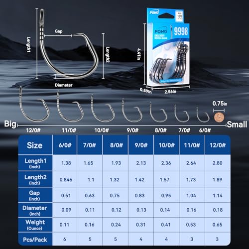 Circle Hooks with Line Groove (Black nickel / 8/0_5pcs)