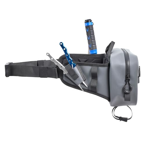 Waterproof Fishing Waist Bag with Rod Holder (Gray / Waist Bag)