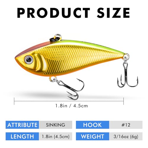 Fishing Lures Lipless Crankbaits (B-1.8",0.2oz)