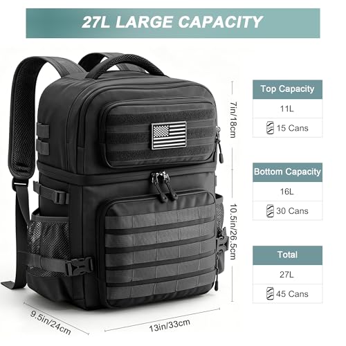 45 Can Tactical Backpack Cooler (Black)