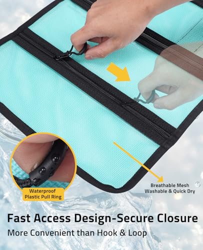 6 Pocket PVC Mesh Fishing Lure Bag (Blue / Small)