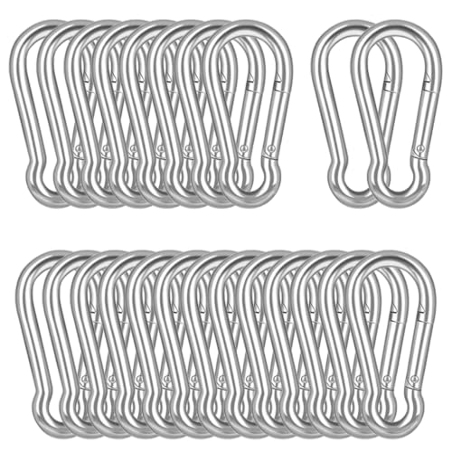 30PCS M8 Heavy Duty Carabiner Clip (Silver / 30PCS-M8)