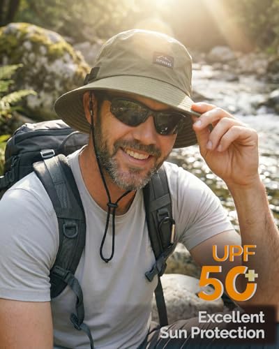 Mens Bucket Sun Hats (One Size / Olive Green)
