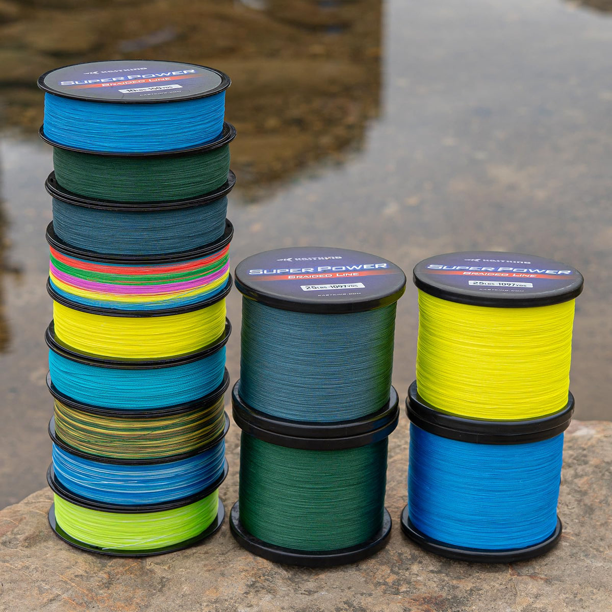Superpower Braided Fishing Line (X4-Moss Green / 15LB(1097 Yds))
