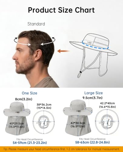 Fishing Sun Hats for Men Women (One Size / Light Grey)