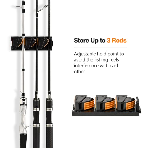 Fishing Rod Holder Vertical (Orange / 3 Slots)