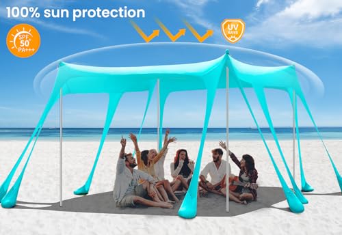 Beach Tent Sun Shelter 13x10FT (ocean blue)