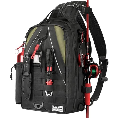 Fishing Tackle Backpack with Tackle Boxes Rod Holder Fishing Bag