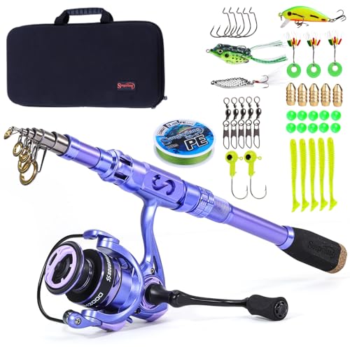 Fishing Rod and Reel Combos Carbon Fiber Telescopic Fishing Pole with Smooth Reel Combo Saltwater Freshwater Kit