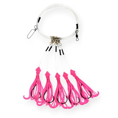 Tackle Deep Drop Rig (Pink Glow / 8/0 – 5 Hook)
