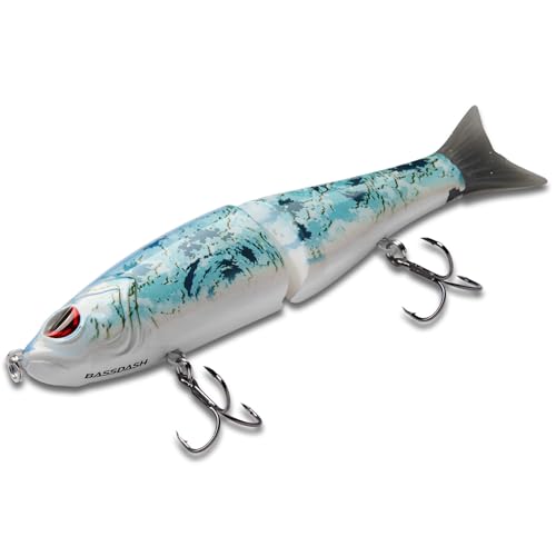 SwimShad Glide Baits Jointed Swimbait Bass Pike Salmon Trout Muskie Fishing Lure (Ocean Digital Camo / 7in/2.2oz)
