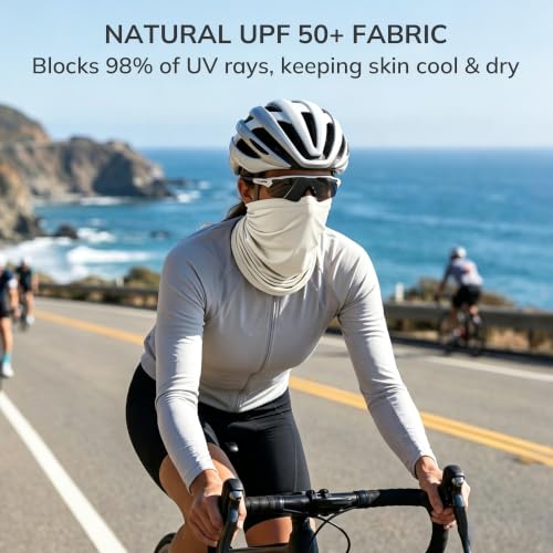 Unisex UPF 50+ Bamboo Viscose Neck Gaiter 2 Pack (Sage/Platinum)