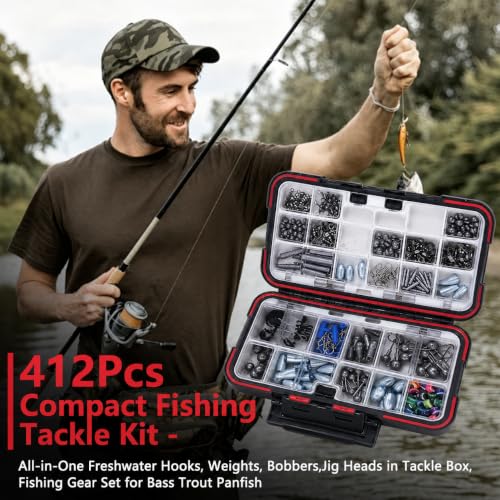 412Pcs Fishing Accessories Kit (Red)