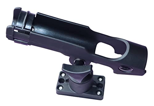 New Upgrade 360 Degrees MiniPort Fishing Rod Holder with Mini Rod Holder (Rectangle Base and Fishing Rod Socket)