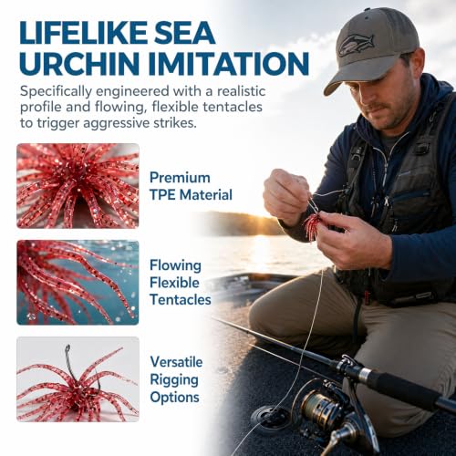Slow Sinking Sea Urchin Imitation Soft Fishing Lures (7 CM ≈ 2.8 IN)