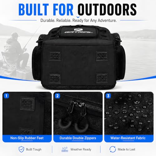 Fishing Tackle Backpack with 4 Tackle Boxes (large black)