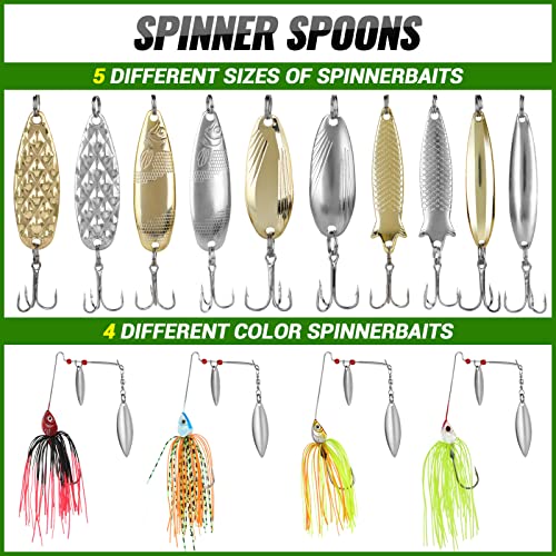 Fishing Lures Baits Tackle (102Pcs Fishing Lures Kit)