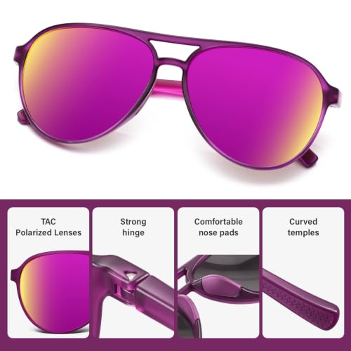 Women's Polarized Aviator Sunglasses Tangle (Purple)