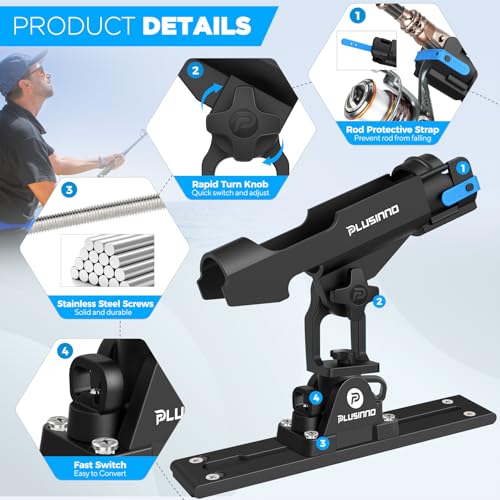 2 in 1 Kayak Fishing Rod Holder (Rod Holder with Track - 2 Pack)