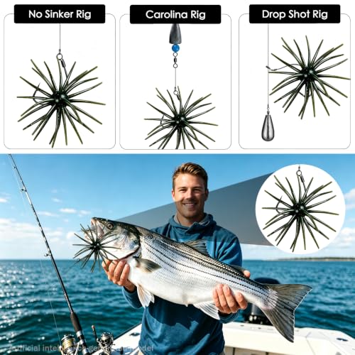 Bass Fishing Lures (B-10PCS 4.33in Dark Green)